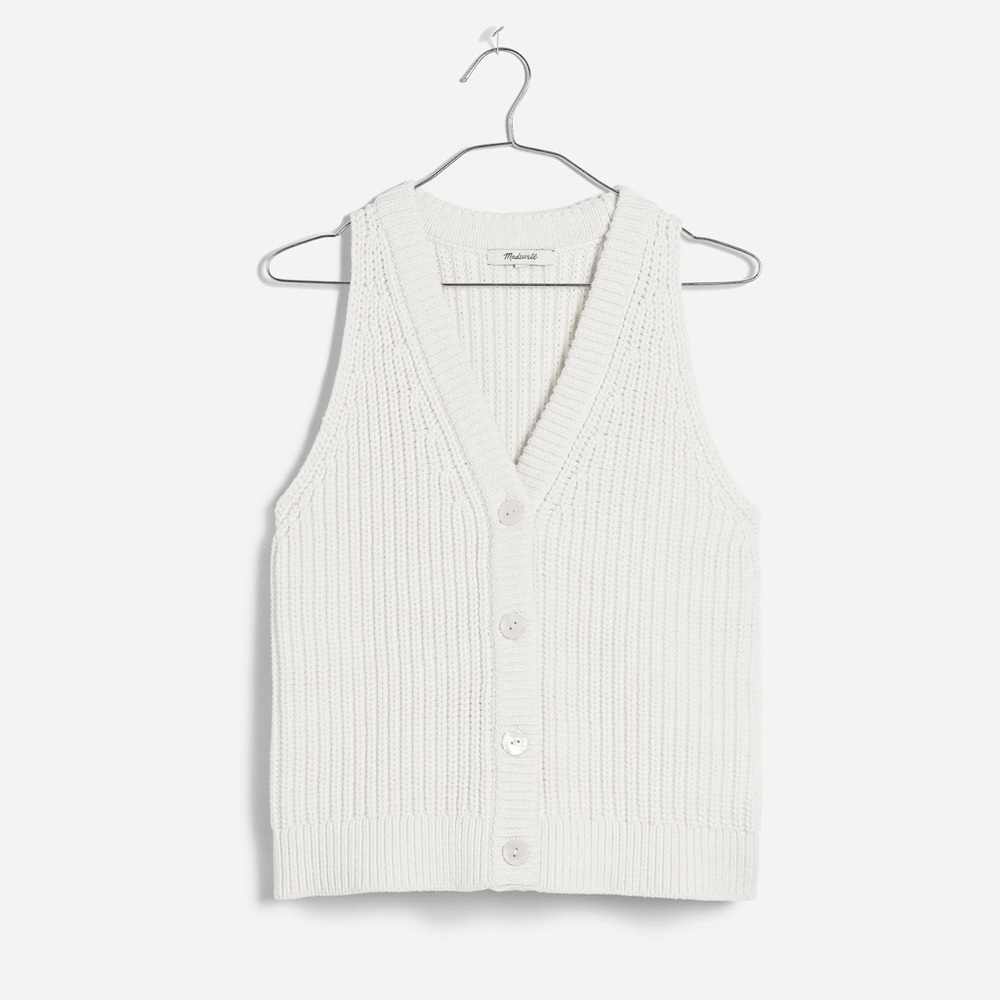 Madewell Cutaway Sweater Vest in Ivory